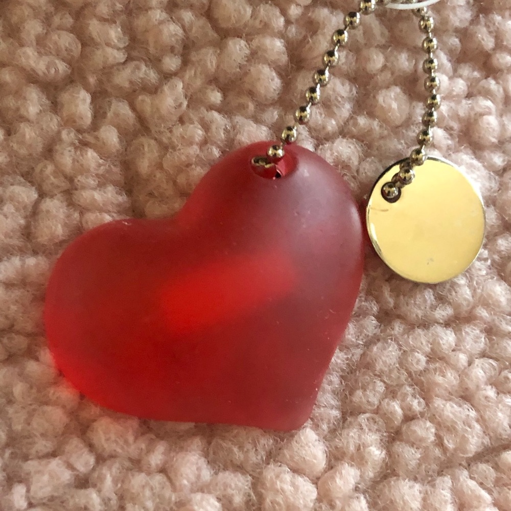 Things Remembered Red Resin Heart Keychain w/Charm